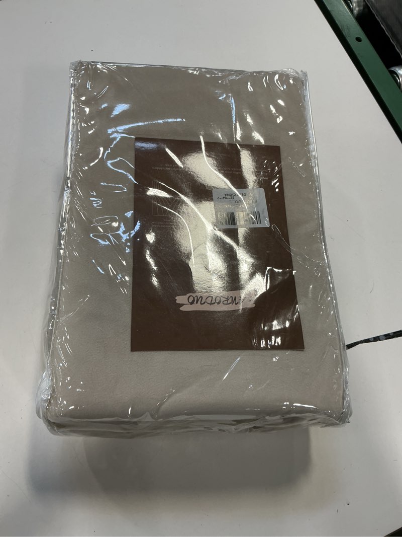 Condition photo showing New/Like New for ANRODUO Beige Velvet Curtains 84 Inches Long Blackout Thermal Insulated Soundproof Curtain Privacy Room Darkening Curtains Pinch Pleat Window Drapes for Bedroom Living Room Set of 2 Pinch Pleat | Beige 52"W x 84"L (Pack of 2)