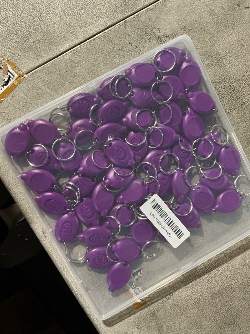 Condition photo showing New/Like New for Mini UV Keychain Flashlight, Portable Black Light, 12 Lumen Ultra Bright Tiny Flashlight, Small Keychain Flashlight for Stain Detection & Scorpion Finder, Battery included (48PCS) Purple 48