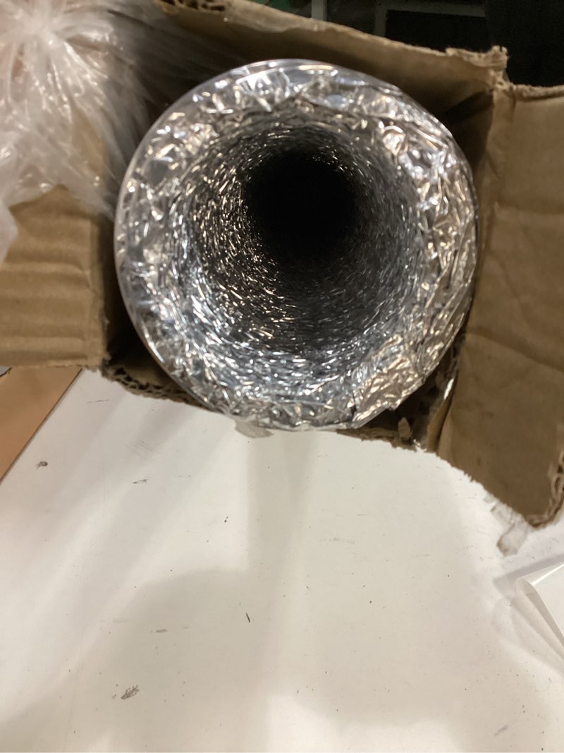 Condition photo showing Good Condition for zonon dryer vent hose 4 inch x 50 feet flexible aluminum foil ducting non insulated with stainless steel clamps and aluminum tape for pipe, hvac heating cooling ventilation and exhaust(silver) silver 4 inch x 50 feet