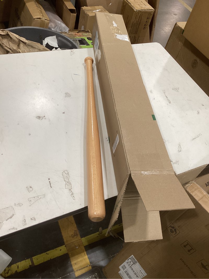 Condition photo showing Good Condition for wood baseball training bat - durable and sturdy wooden bat - ideal for softball hitting practise - versatile design bat (28inch, wood) clear wood 32 inch