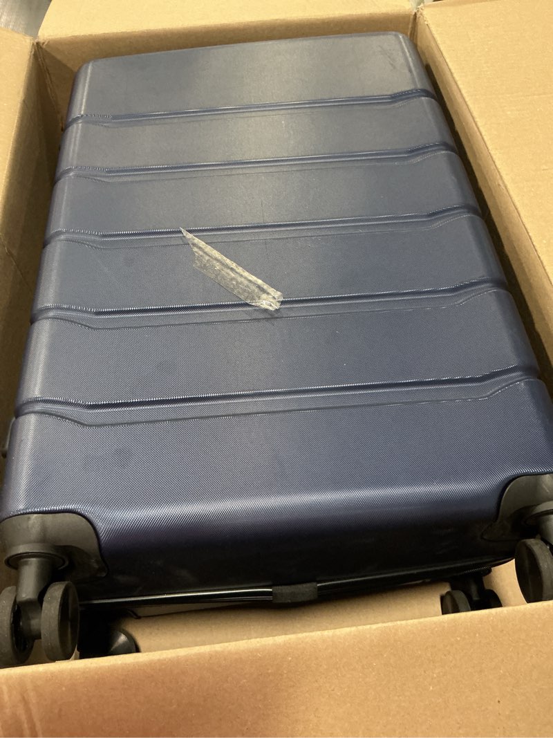 Condition photo showing As Is for Sweetcrispy Carry on Luggage, Hard Shell ABS Suitcase with Double Spinner Wheels, Lightweight Expand