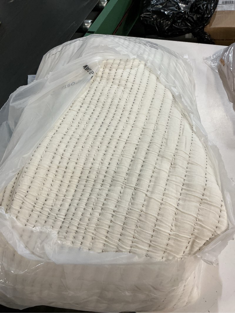 Condition photo showing As Is for organic cotton channel stitch coverlet set queen color cloud 