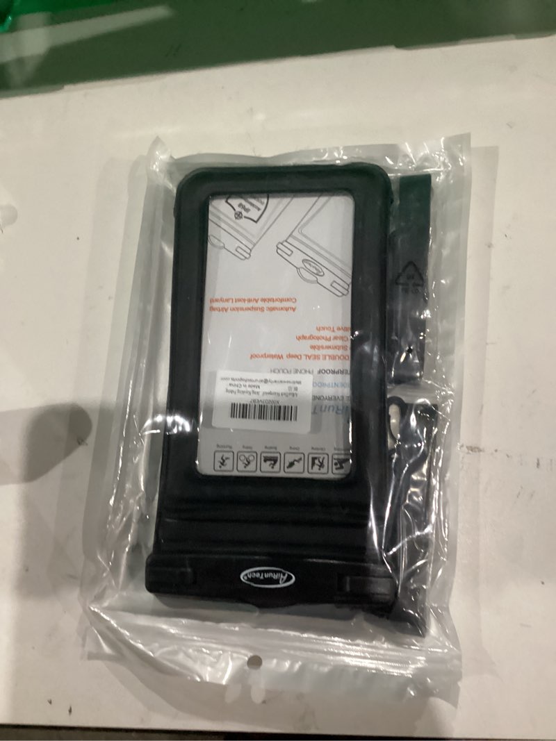 Condition photo showing New/Like New for AiRunTech Floating Waterproof Phone Pouch,Double Seal Phone Case with Lanyard Protector for iPhone 17 16 15 14 13 12 Pro Max,Kayak Cellphone Bag Beach Cruise Ship Essentials Vacation Accessories Black + Black REGULAR SETS