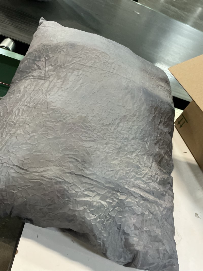 Condition photo showing As Is for Throw Pillow Covers Grey Decorative Velvet Set of 2 18x18 Inch Pillow Covers, Soft Neutral Gray Pillowcases for Couch Sofa Bed Living Room, Farmhouse Boho Decor, Square Accent Cushion Covers Grey 18" x 18" (Pack of 2)