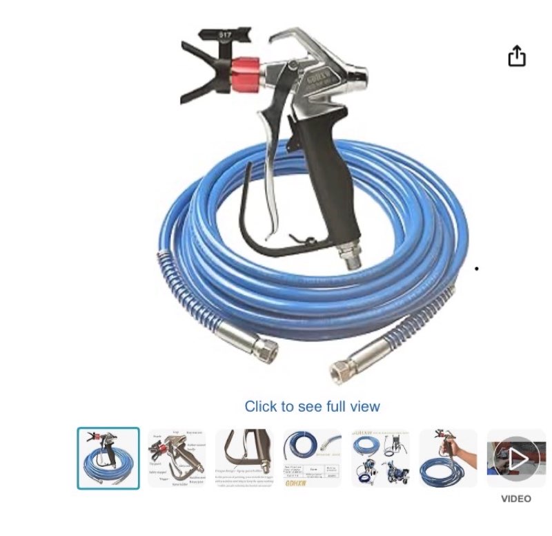 GDHXW G12-PRO Airless Paint Sprayer Gun Kit with 25FT High Pressure Hose for Most Airless Paint Spra