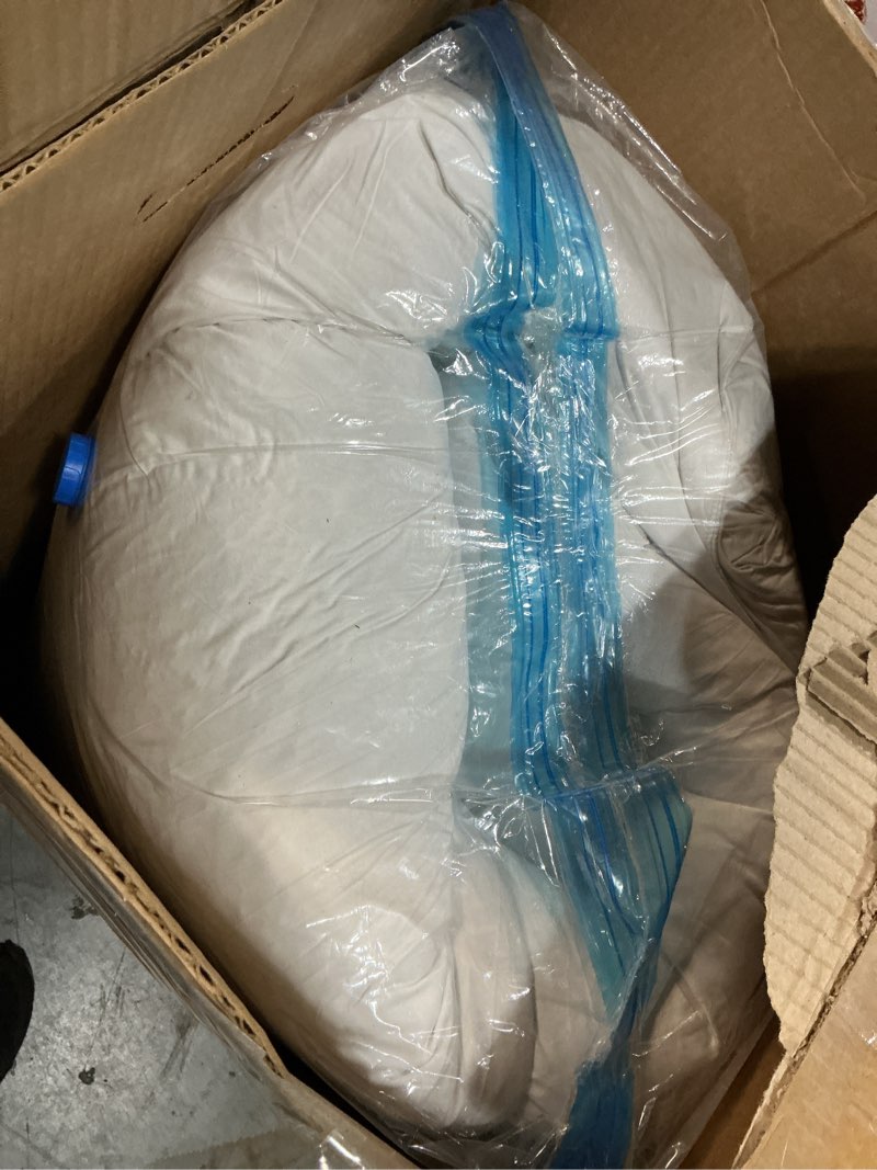 Condition photo showing As Is for 3 inch white goose feather mattress topper,queen feather bed topper,mattress cover with straps,ultra soft pillowtop,100% cotton fabric(60”x80”) queen white