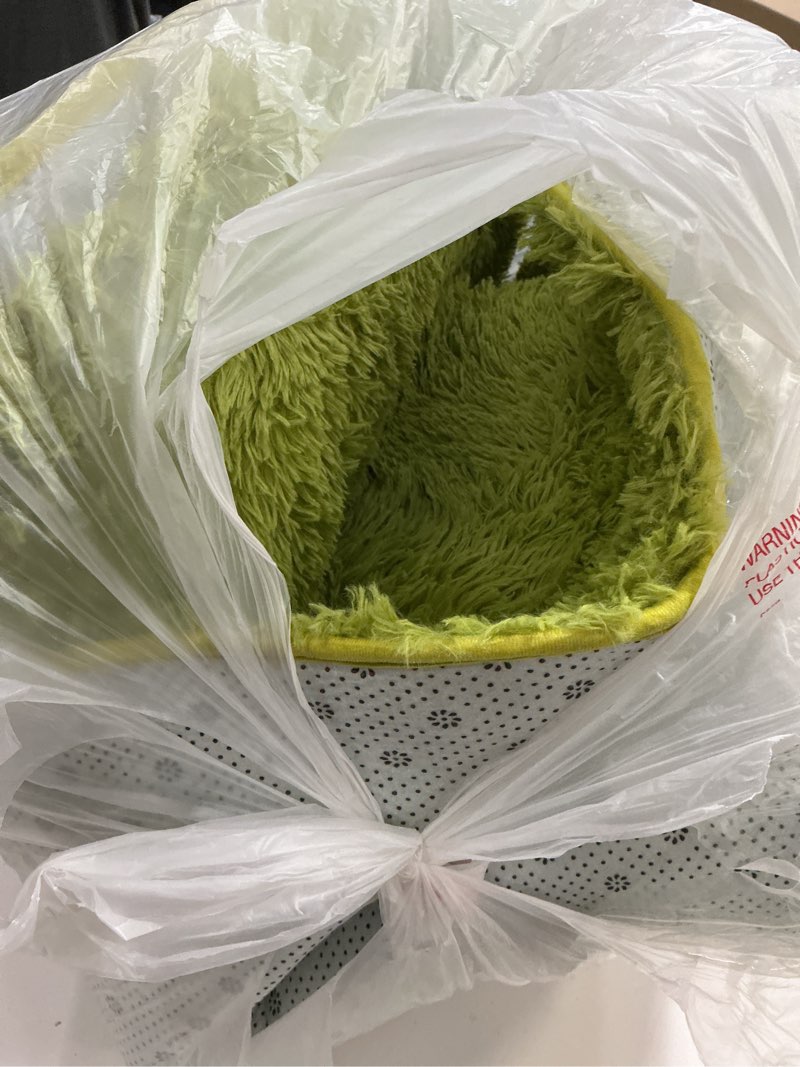 Condition photo showing As Is for (unknown size) green area rug