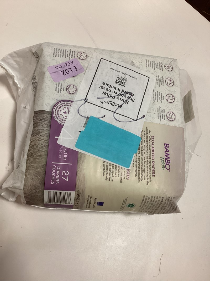 Condition photo showing New/Like New for Bambo Nature Hypoallergenic Baby Diapers, Eco-Labelled Sustainable Diapers, Enhanced Leakage Protection, Totally Chlorine-free, Skin Friendly, and Super Absorbent - Size 4 (27 Count) Size 4 27