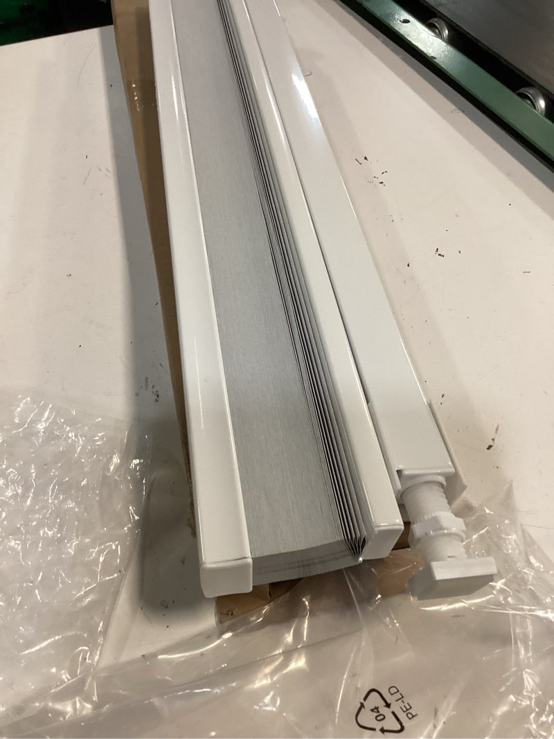 Condition photo showing As Is for lazblinds no tools no drill cordless cellular shades, top down bottom up (tdbu) honeycomb shades for home, blackout light blocking thermal insulation blinds for windows, 28" w x 48" h, white