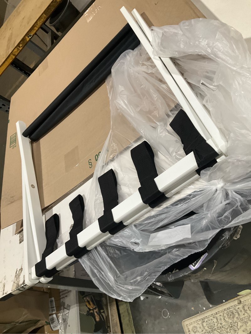 Condition photo showing Good Condition for relaxdays white bamboo folding luggage rack suitcase stand, hxwxd: 53.5 x 58 x 36.5 cm