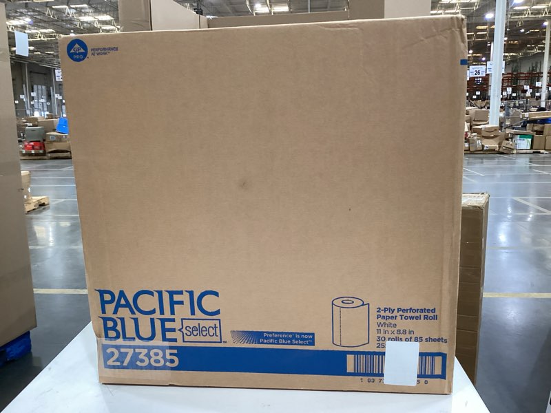 Condition photo showing New/Like New for georgia-pacific pacific blue select 2-ply perforated roll paper towel, white, 85 sheets per roll, 30 rolls per case, 27385