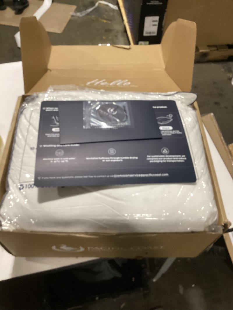 Condition photo showing Good Condition for Pacific Coast Bed Pillows for Side and Back Sleepers, Feather and Down Hotel Pillows with 100% Cotton Shell, Medium Supportive, Downproof, King Size 2 Pack King (Pack of 2)