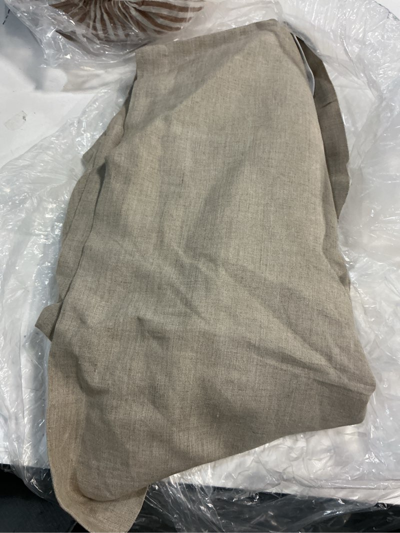 Condition photo showing Good Condition for quince european linen curtain, 48x96, dark flax single panel