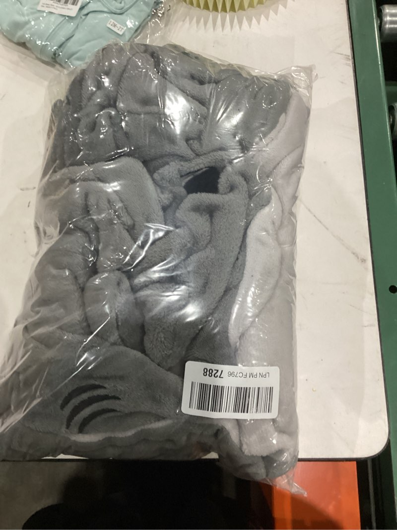 Condition photo showing New/Like New for Spooktacular Creations Halloween Shark Costume, Adult Shark Costume, Jumpsuit Marine for Halloween Dress Up Medium Gray