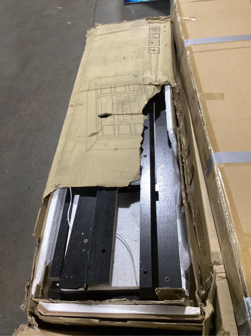 Condition photo showing As Is for IDEALHOUSE Farmhouse TV Stand, Entertainment Center with LED Light for 65 Inch TV Console, Modern TV Media Console Cabinet Furniture, Gaming Tall TV Stands for Living Room, Bedroom, Black