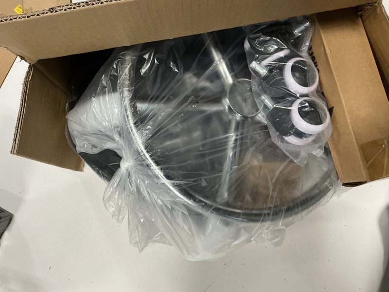 Condition photo showing New/Like New for yeezee saddle stool ergonomic- comfortable rolling saddle stool with wide thick saddle seat padding, swivel adjustable saddle chair with wheels and ring pedal for medical massage salon (dark black)
