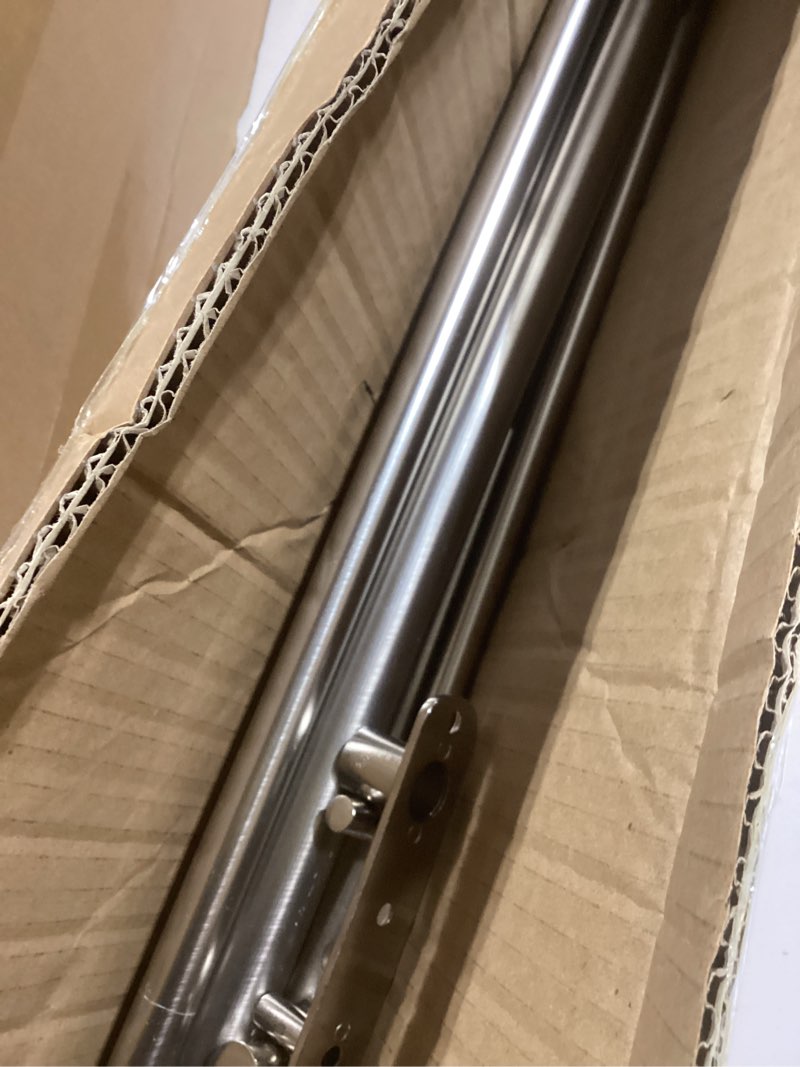 Condition photo showing Good Condition for Double Curtain Rod for Windows 28 to 48 Inch,Adjustable Brushed Nickel Wrap Around Curtain Rod with Aluminum Double-deck Finials and Brackets,1"Front and 5/8" Back Blackout Curtain Rod 28-48" Brushed Nickel