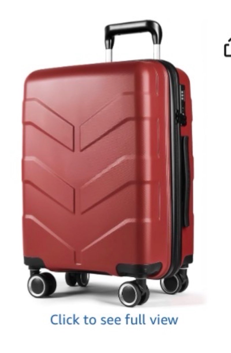 Red TILYMOL Luggage 3 Piece Carry On Luggage 22x14x9 Airline Approved Suitcase with TSA Lock, Lightweigh