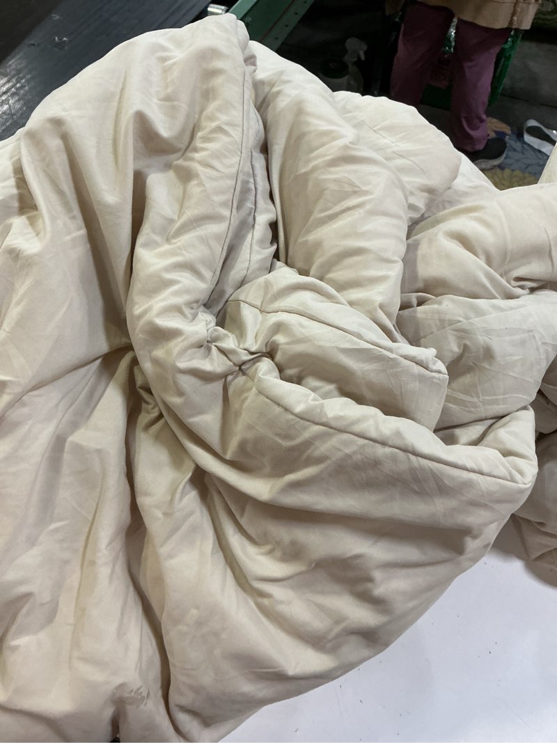 Condition photo showing Good Condition for litanika bed in a bag queen beige - 7 pieces queen comforter set bedding comforter sets, solid fluffy bed set with comforter, sheets, pillowcases & shams queen (90"x90") 02 - beige