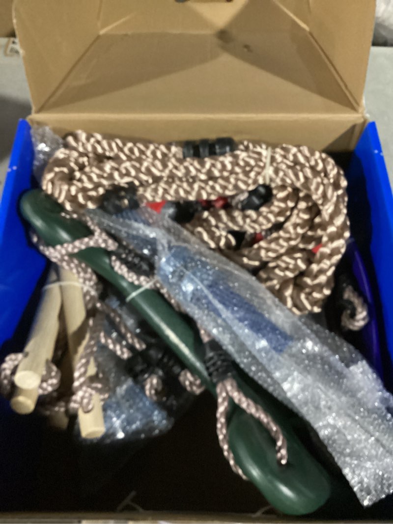 Condition photo showing Good Condition for Gym1 6-Piece Doorway Gym Indoor Playground - 6-Piece, Blue - Indoor Playset with Sensory Swing, Pull-Up Bar & Rings, Trapeze, Ladder & Knotted Rope 6 Piece