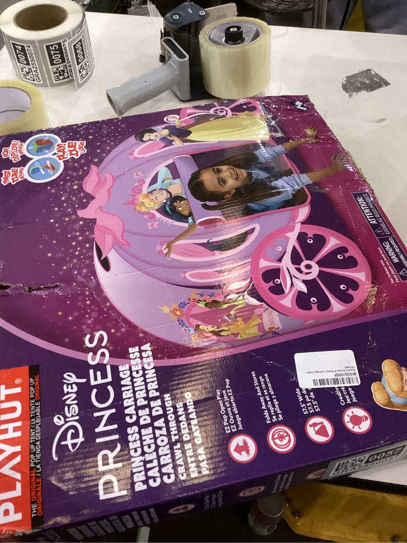 Condition photo showing As Is for Playhut Disney Princess Carriage Crawl Through