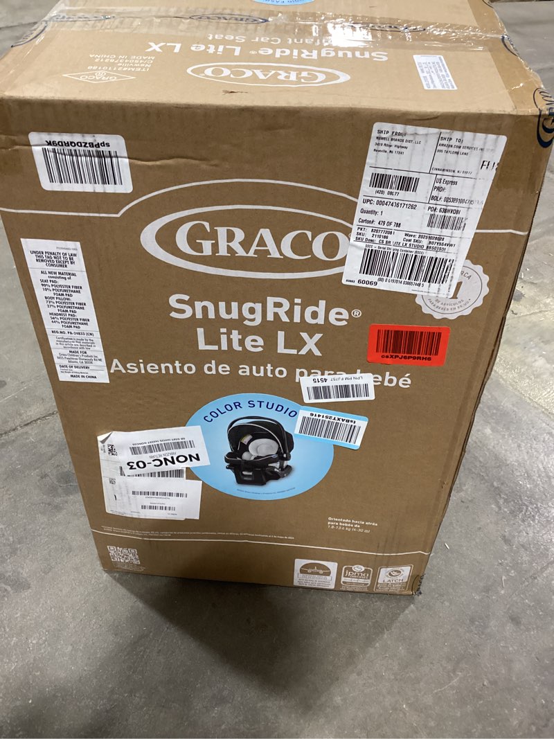 Condition photo showing New/Like New for Graco SnugRide Lite LX Infant Car Seat, Lightweight Rear-Facing Seat for Babies 4–30 lb, 4-Position Adjustable Base, LATCH Installation & ProtectPlus Engineered, Studio