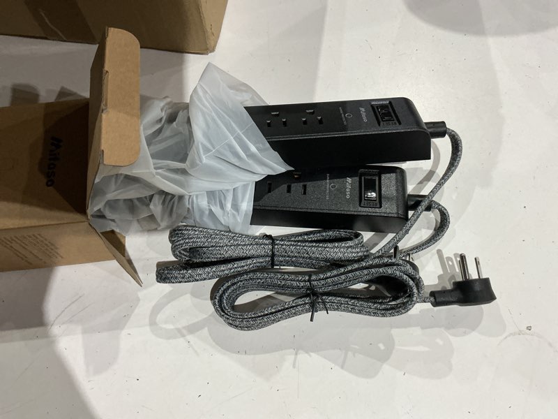 Condition photo showing Good Condition for 2 pack surge protector power strip with 6 outlets 4 usb ports 5-foot long heavy-duty braided extension cords flat plug 900 joules 15a circuit breaker wall mount for home office etl listed 5 ft braided cord