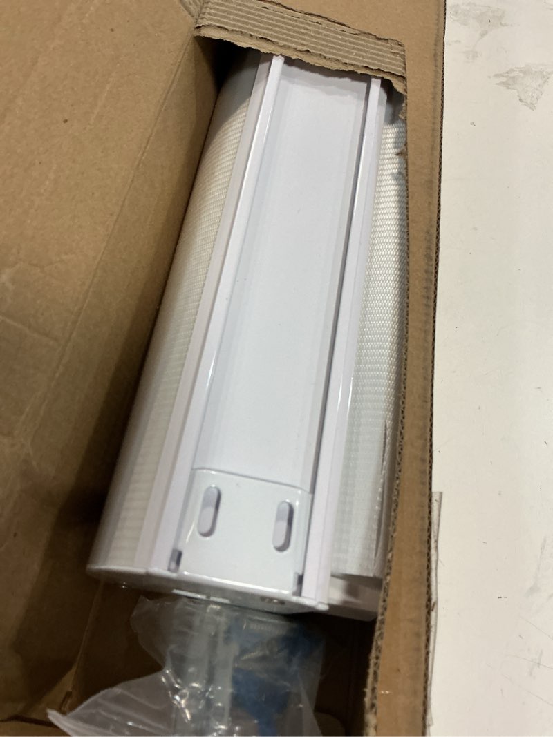 Condition photo showing As Is for zebra roller shades, dual layer roll up blind for living room, semi sheer shades window privacy light control for day and night, (maximum height 72inch, white color, width 38 inch) 38"w x 72"h white