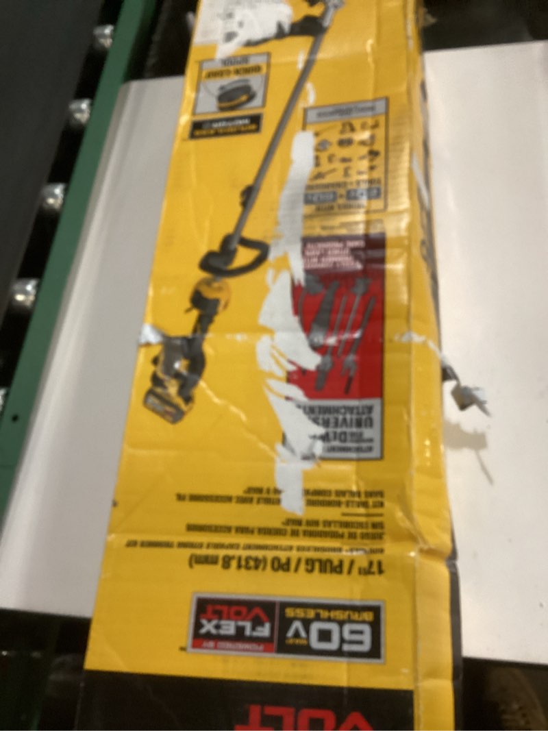 Condition photo showing New/Like New for DEWALT 60V Cordless String Trimmer with Battery & Charger Included, 17 Inch, Attachment Capable (DCST972X1)