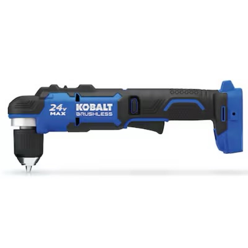 kobalt 24-volt 3/8-in keyless brushless right angle cordless drill (battery not included and charger