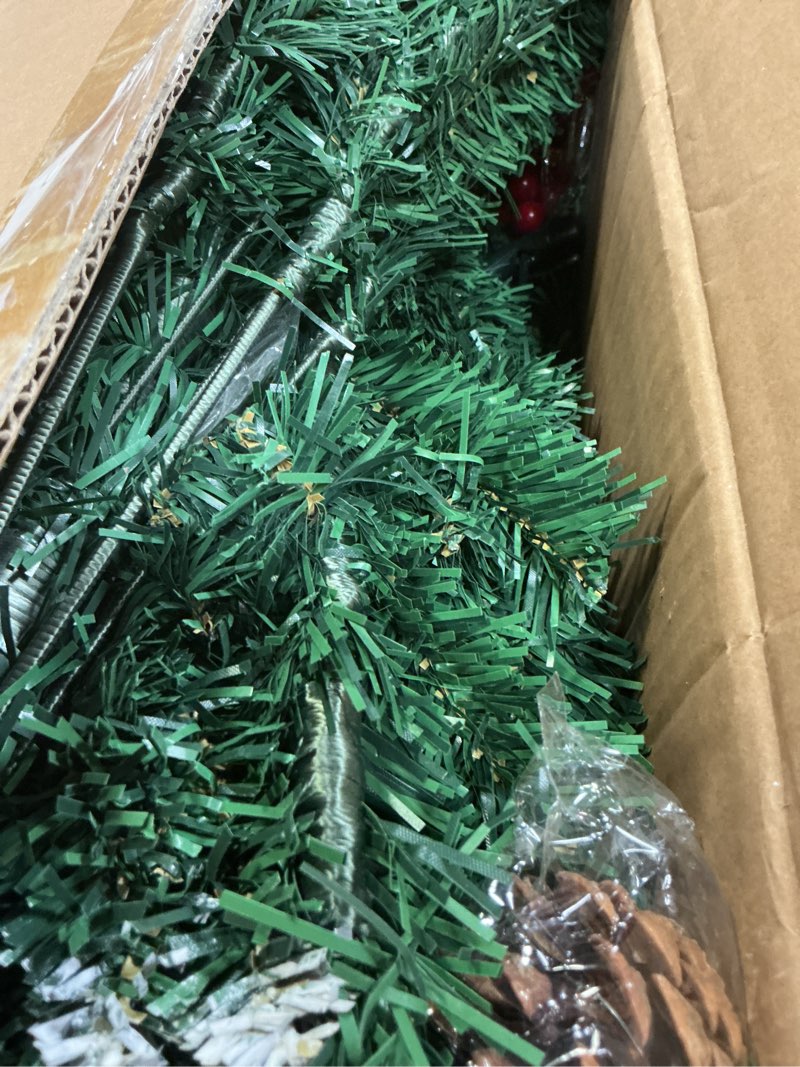 Condition photo showing Good Condition for Christmas Tree, 6FT Artificial Hinged Premium Xmas Trees with 1400 Tips, Easy Assembly, Includes 6 Different Decorations Luxury Green Tree 6ft With Decoration Set