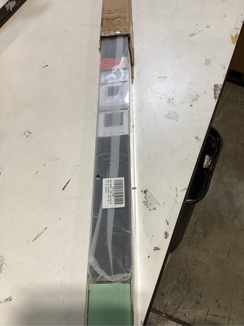 Condition photo showing Good Condition for aosky blackout roller shades cordless blinds for windows, free-stop shades with valance, thermal insulated fabric, uv protection, natural woven blinds for home and office (59" w x 72" h, black) black 59"w x 72"h