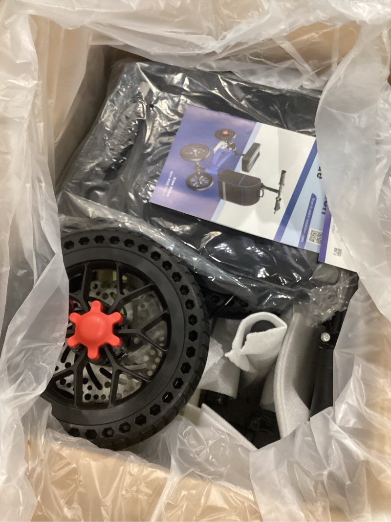 Condition photo showing As Is for knee scooter, 300lbs capacity, 13" big pu seat, disc brake knee walker, all terrain foldable knee scooter walker with bag for foot injuries compact crutches alternative (champagne)