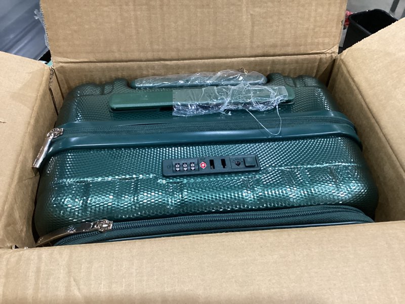 Condition photo showing Good Condition for Hanke 16 Inch Expandable Under Seat Luggage with Wheels Top Opening Small Suitcase with Wheels Carry On Luggage Airline Approved Lightweight Hard Shell Suitcases for Weekender Overnight-Blackish Green 16 Inch Expandable Blackish Green