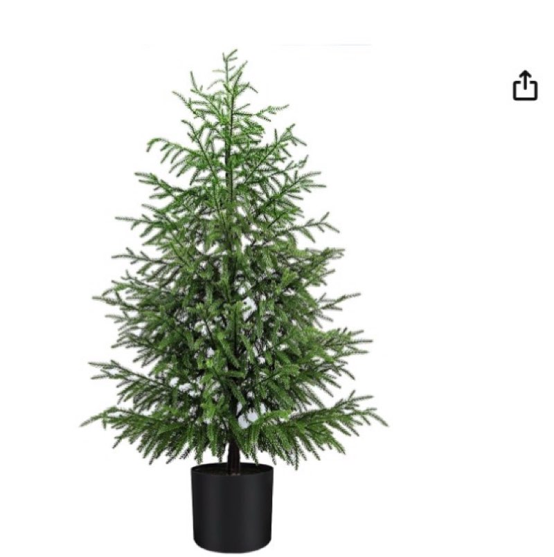 ENVEN Norfolk Pine Christmas Tree Real Touch Faux Holiday Tree with Pot, Realistic Indoor Outdoor De