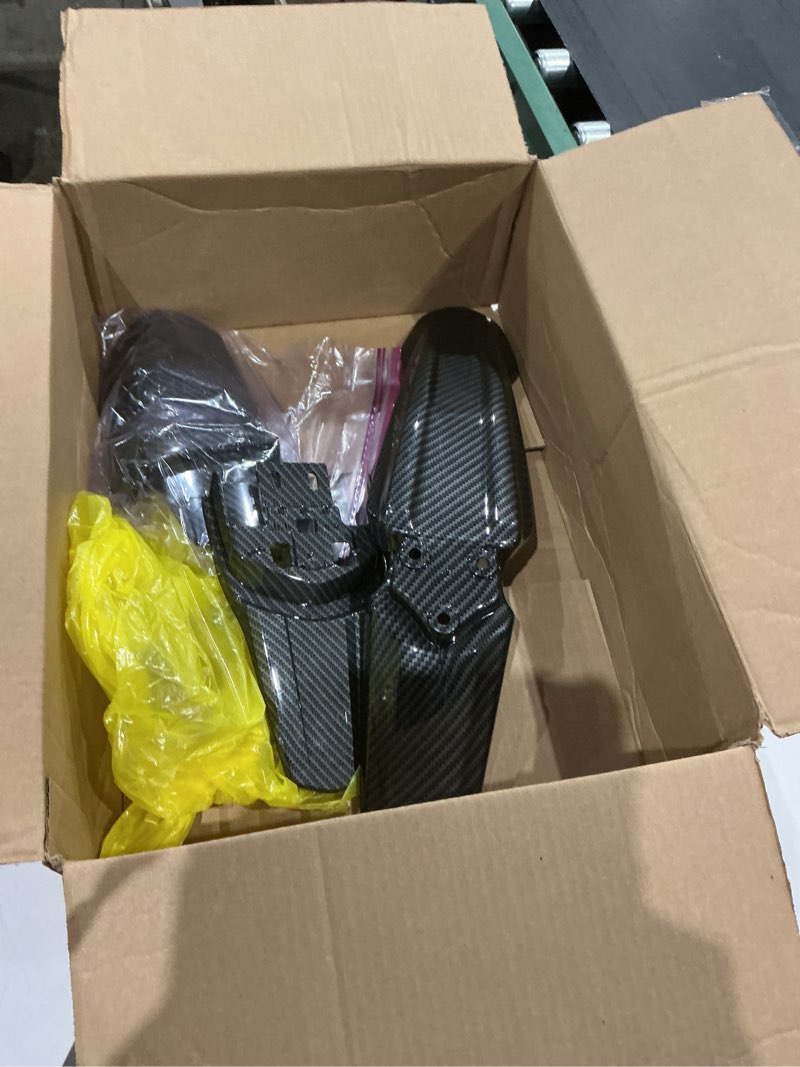 Condition photo showing As Is for jxmoto surron front-rear shock-rear fender set imitation carbon fiber motorcycle electric dirt bike off-road shock absorber mudguard fender mud guard for light bee sur ron s/x segway x160 / x260 imitation carbon fiber 3xfender set(icf)