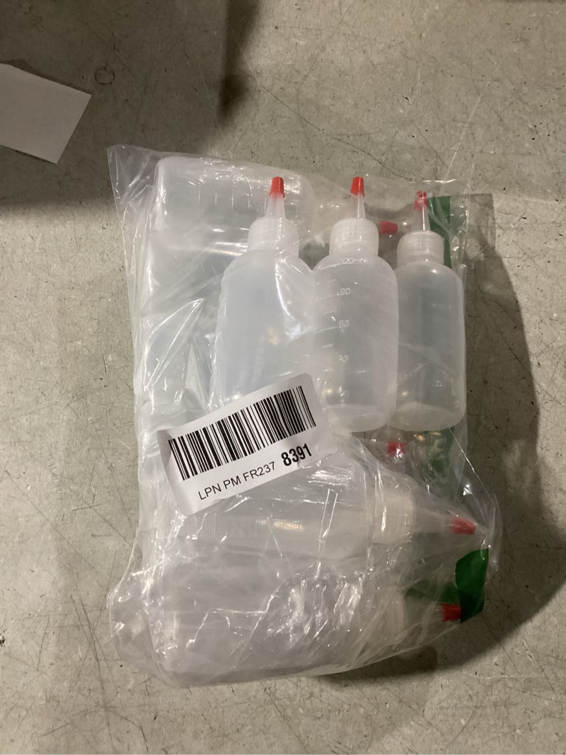 Condition photo showing Good Condition for Pixiss Tie Dye 6oz Squeeze Bottles (10 Pack) with  " Funnel - Precise Dispenser for Arts and Crafts - Perfect for Liquid or Powdered Dyes, Includes Basic Tie Dye Patterns Guide