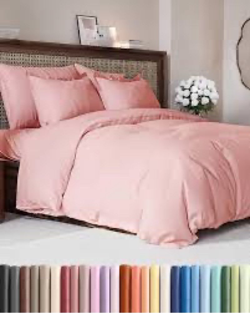 duvet cover queen size - extra soft queen size duvet cover - lightweight & breathable - easy care & fade free with zipper closures & ties - 90\" x 90\" inches - (baby pink) comforter not included