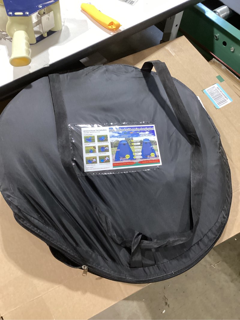Condition photo showing Good Condition for Similar item AKOZLIN Pop Up Changing Tent, 3.3 x 3.3 x 6.2ft, Camping Shower Tent for Portable Toilet Stall or Dressing Room with Carry Bag for Camping, Beach, or Tailgate, black