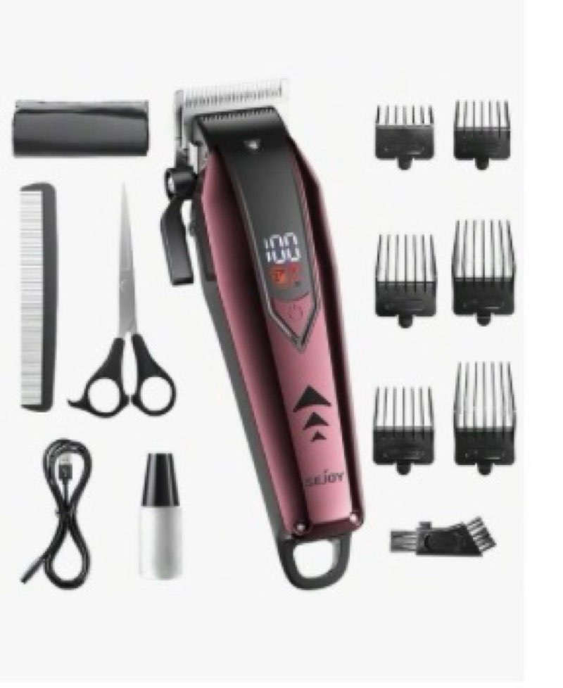 sejoy cordless hair clippers for men, 2-speed & 4-position lever & 6 guide combs, mens hair clippers