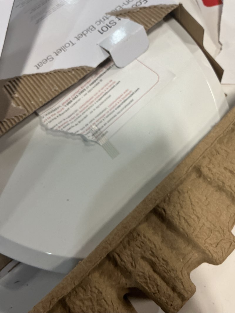 Condition photo showing As Is for brondell swash ecoseat non-electric bidet seat for elongated toilet in white