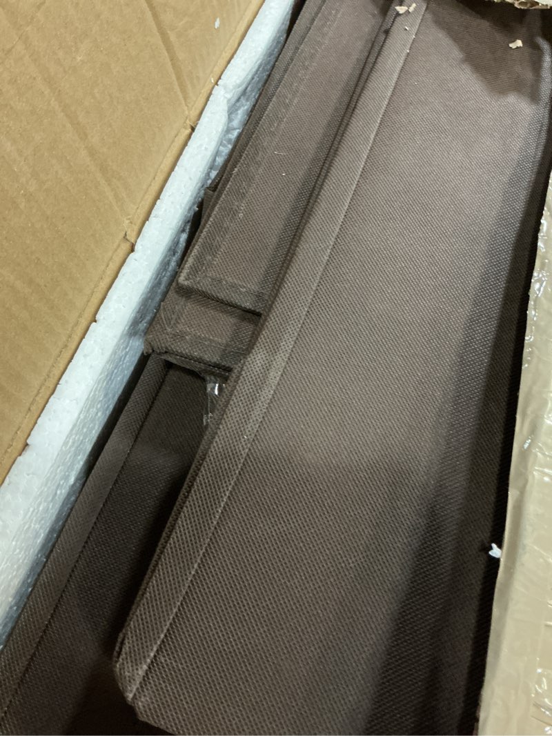 Condition photo showing As Is for Mifuro Tall Dresser for Bedroom, Vertical Storage Organizer Tower with 7 Drawers, Chest of Drawers with Fabric Bins, Steel Frame, Wood Top for Bedroom, Closet, Entryway- Brown Brown 7 Drawers