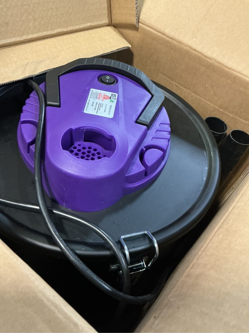 Condition photo showing As Is for Ash Vacuum for Pellet Stoves: 5.2 Gallon Fireplace Ash Vac with 1200w Powerful Suction & Wheeled Base - Ash Vacuum Cleaner for Fireplaces, Pellet Grill, Wood Stove, Fire Pits Purple
