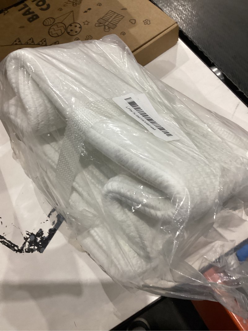 Condition photo showing New/Like New for Small Cotton Rope Basket – Storage Bin for Organizing (10.6" x 6.7" x 6.7"), Bathroom Storage Basket for Shelf, Counter & Closet?White?