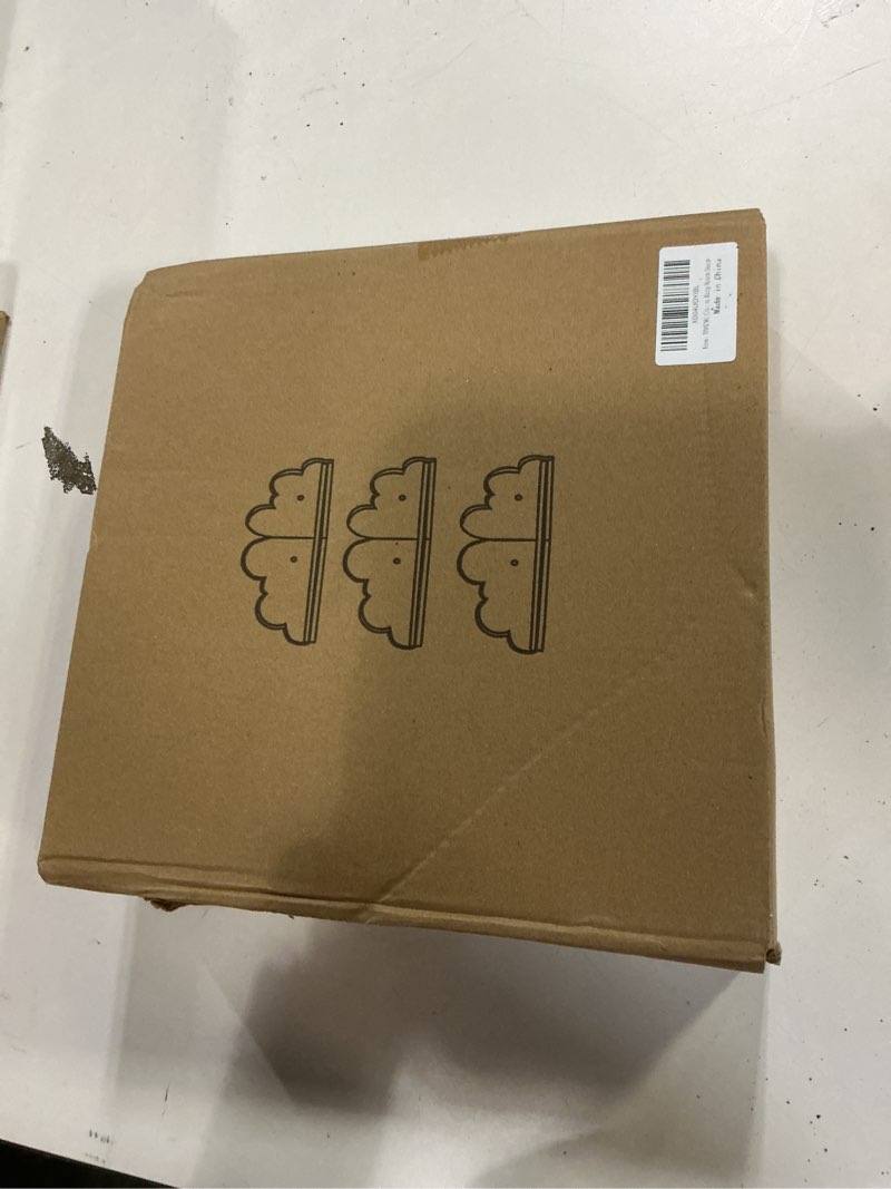 Condition photo showing New/Like New for TIMENIL Cloud Wall Shelf Set of 3 Corner Hanging Shelf Nursery Book Shelf, Scalloped Design, Safe and Non-Toxic Sheet Wall-Mounted Background for Kids Bedroom, Toddler Room, Baby Room Decor Blue