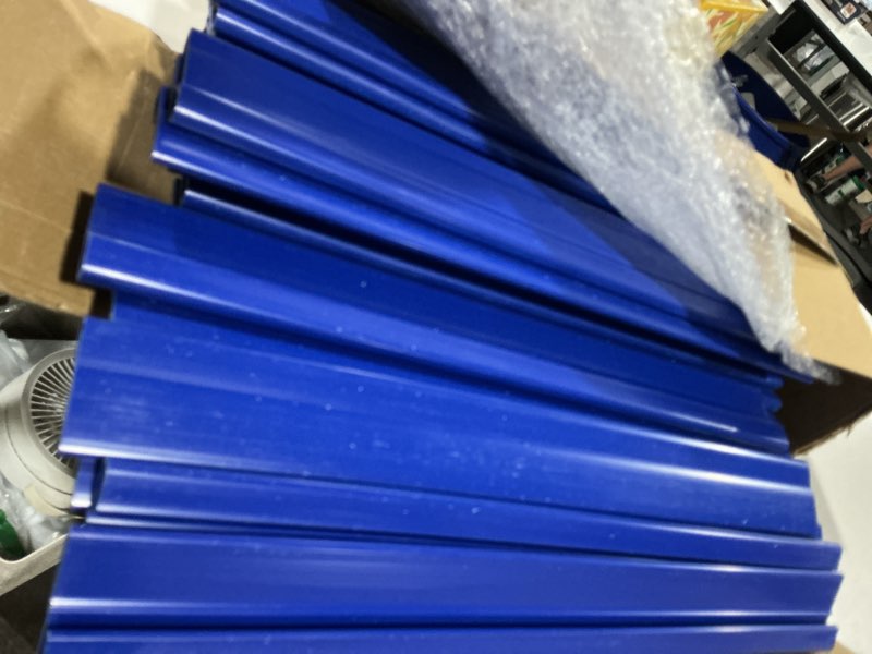 Condition photo showing As Is for 50 pcs 21 ft bead receiver round above ground pool liners blue beaded pool liner track 1.31 ft each section replacement bead track for round above ground swimming pools