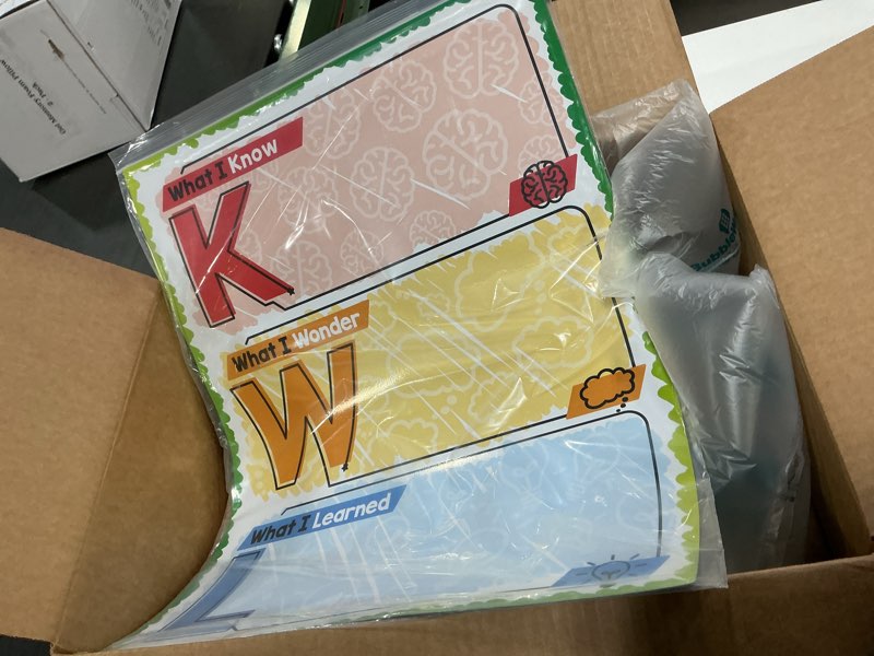 Condition photo showing New/Like New for Really Good Stuff Jumbo Magnetic Dry Erase (KWL) Know, Want, Learn Chart 17"x 22" Know, Wonder, Learn Chart