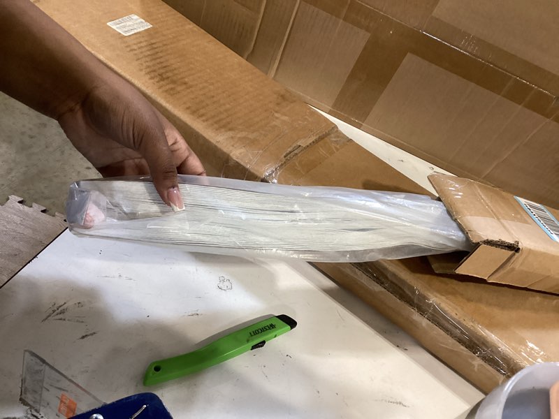 Condition photo showing As Is for changshade arch window shades blackout,half moon(radius: 24") blackout pleated window shades, half circle no drill cellular shades for windows, easy cut and install white 24"*48"-1pcs