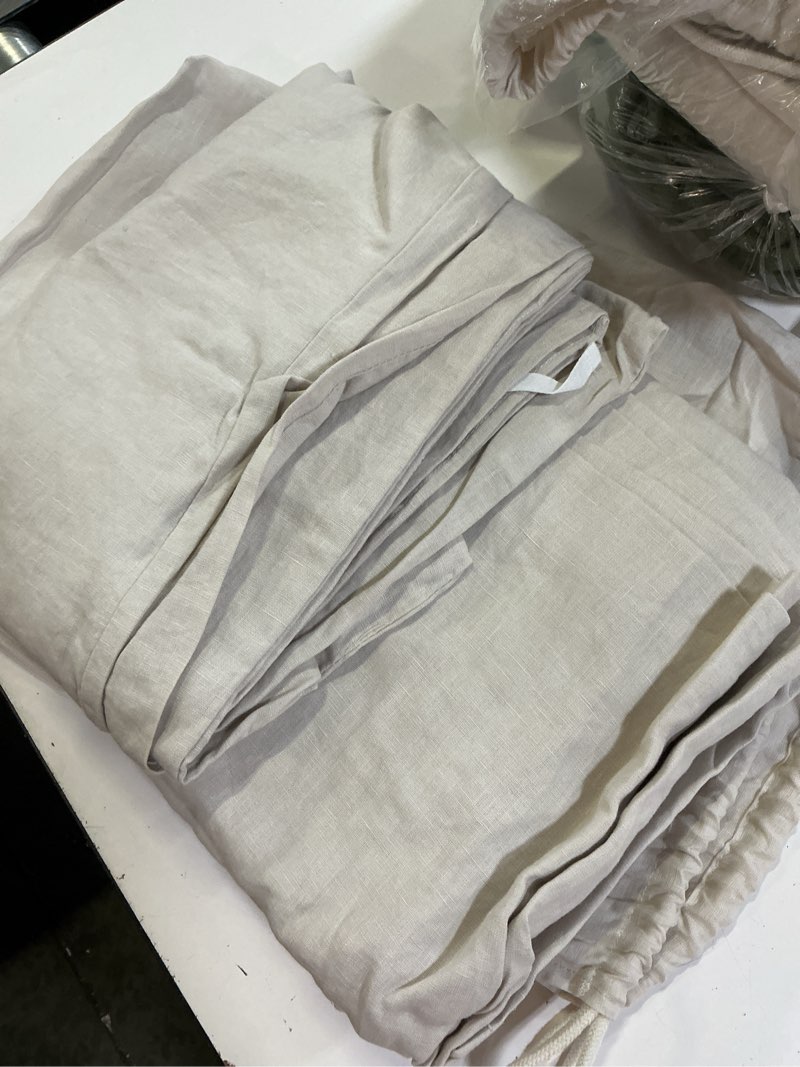 Condition photo showing Good Condition for european linen duvet cover, full/queen, sand