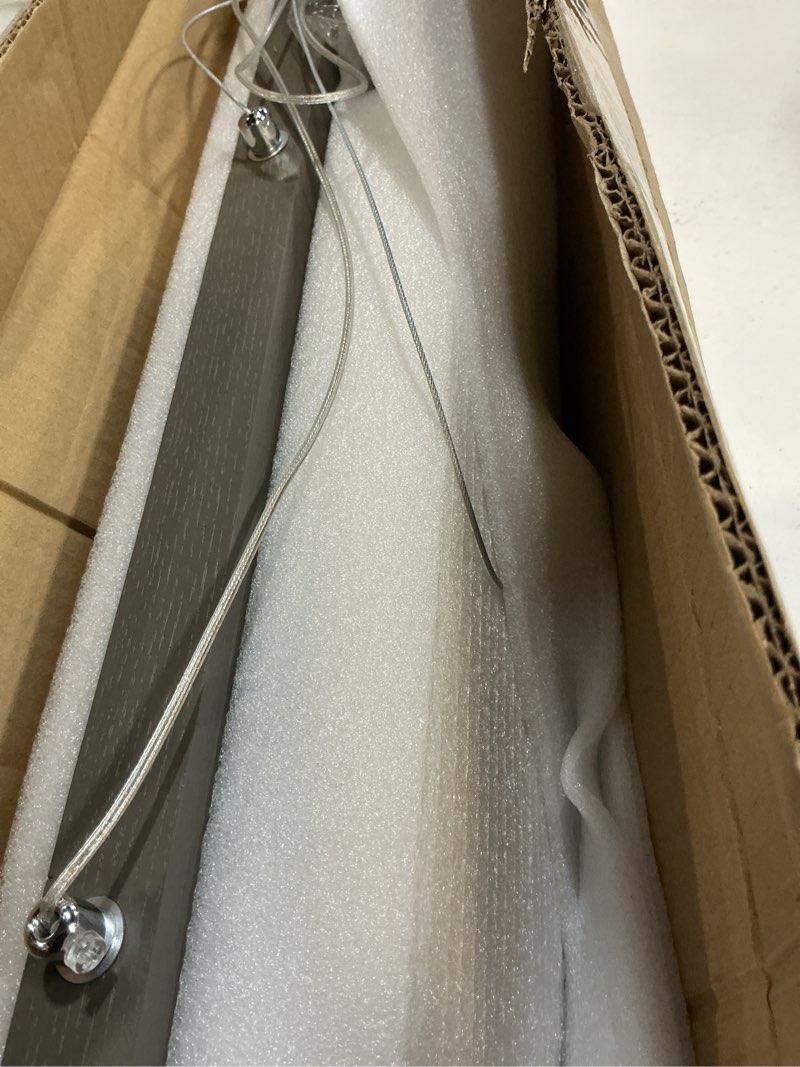 Condition photo showing Good Condition for caraluxe modern led linear pendant light 52in brushed nickel island light wood hanging light for dining room kitchen island home office brushed nickel grey wood